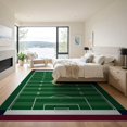 thumbnail image 3 of ODIKA 9'x12' Washable Area Rug Low Pile, Flatwoven, Football Gridiron Field Markings Door Stadium Theme Footaball for Great Room, Indoor Concept, Large Living, 3 of 7
