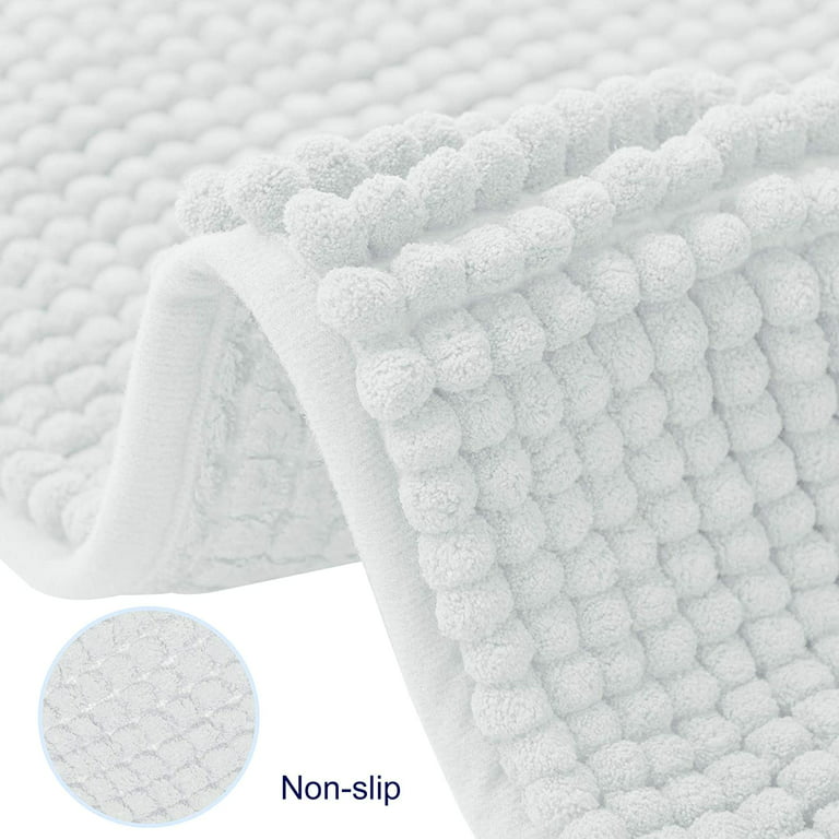Subrtex Chenille Bathroom Rugs Soft Non-Slip Super Water Absorbing