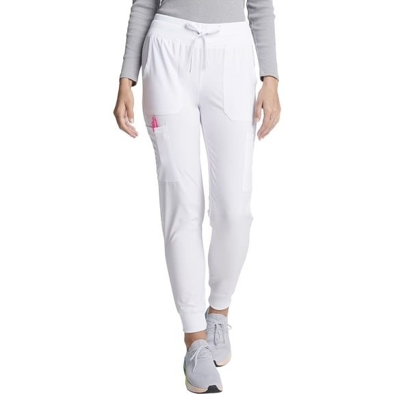 Dickies EDS Essentials Scrubs Pant For Women Mid Rise Jogger DK065P, L Petite, White