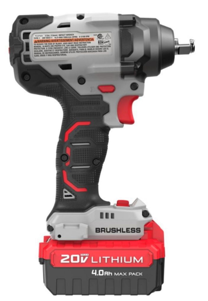 PORTER-CABLE PCCF920M1 1/2 in Drive 275 ft./lb. 20V Mid Torque Impact Wrench Kit