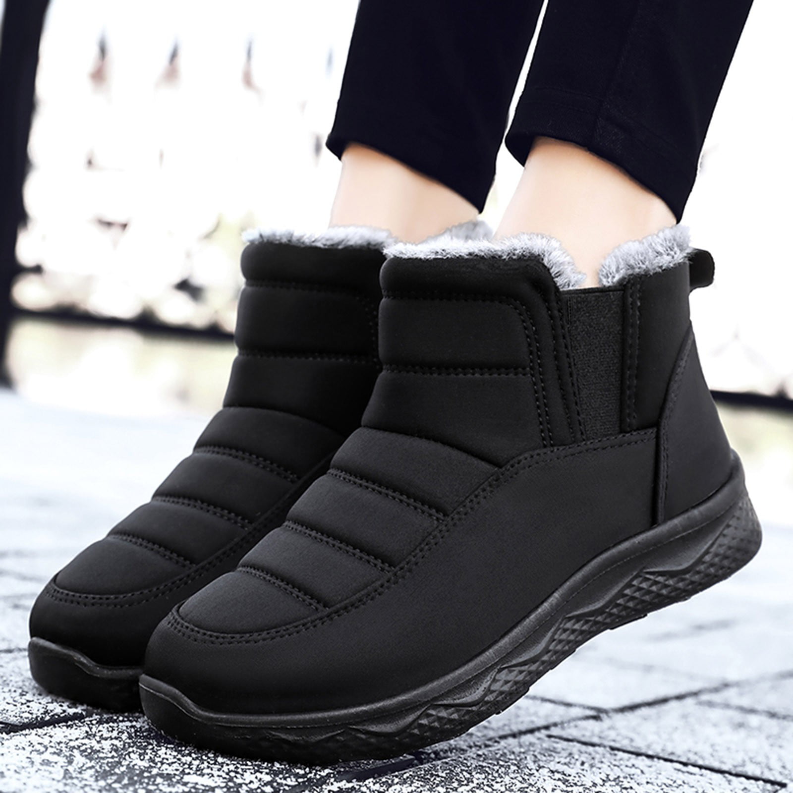 Winter Fashion Women's Boots Plush Keep Warm Flat Lady Footwear Comfy  Platform Non-Slip Female Shoes Botas Nieve Mujer