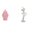 thumbnail image 1 of Jarrón de con tapa y figura de bailarina. Escultura decorativa moderna para arreglos florales y exhibición de ornamentos creativos., 1 of 8