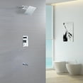 thumbnail image 3 of SUMERAIN Modern Tub and Shower Faucet with Pressure Balance Valve, 8-Inch Square Rain Showerhead System with Tub Spout, Chrome, 3 of 7
