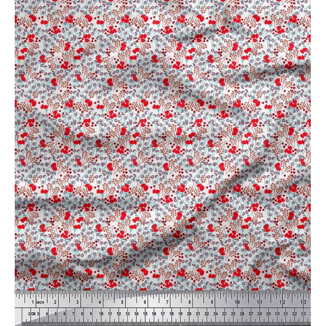 Soimoi Velvet Fabric Flower Artistic Decor Fabric Printed Yard 58 Inch Wide