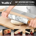 thumbnail image 2 of Walfos Marble Rolling Pin With Wooden Handles & Wood Cradle, 16.5 Inch Marble Rolling Pins For Making Pizza Dough And Tortillas, Dough Roller For Pie Crust, Cookie, Pasta (Gray & White), 2 of 6