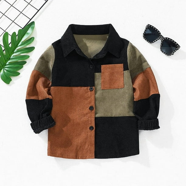 Cowsor Toddler Denim Jacket Button Down Shirt Kids Spring Fall Casual Long Sleeve Shirt Jacket Lightweight Soft Versatile