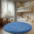 thumbnail image 5 of SARAG 5x5ft Round Shaggy Area Rugs for Bedroom Living Room, Fluffy Rug Plush Decorative Rug for Indoor Home Floor Carpet,Haze Blue, 5 of 8