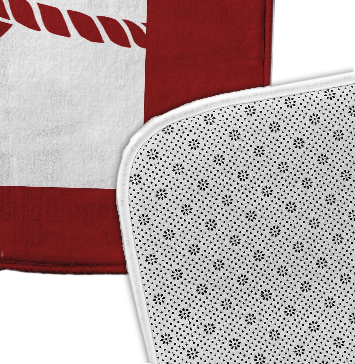 Simply Daisy 24" x 17" Plush Microfiber Red Nautical Knot Bath Mat