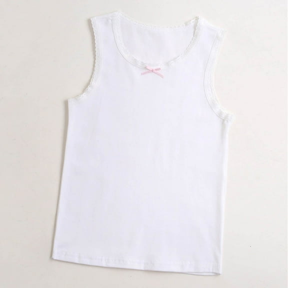 lmcalzta 3-14 Years Baby Tank Tops Breathable Cotton Soft Lace Sleeveless Camisoles,Toddler Kids,Loungewear & Causal Wear & Base Layer Wear