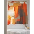 thumbnail image 3 of Sheer Curtains 63 Inch Length 2 Panels Set for Bedroom, Burnt Orange Brown Semi Sheer Curtains for Windows, Farmhouse Ombre Abstract Mottled Art Voile Window Treatments Rod Pocket Curtain, 3 of 7