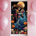 thumbnail image 2 of Colorful Theme Day of the Dead Banner Skeleton Couple Mexican Festival Decorative Floral for Cultural Celebration Indoor Decoration Event Decoration, 2 of 9