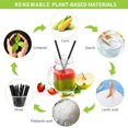 thumbnail image 2 of 100 Pcs] Biodegradable Compostable Individually Wrapped Straws - PLA Disposable Plant Based Black Straws (8.25" LongX0.23" Wide) Black One Size, 2 of 5