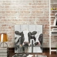 thumbnail image 5 of WFSposter Couple Cow Pictures Wall Decor, Love themed Canvas Wall Art Print, curious cow Painting Poster, funny farm animal Mural for Bedroom Bathroom and Kitchen Framed 12"x12", 5 of 6