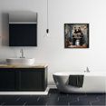 thumbnail image 4 of Bear with Newspaper Bathroom Black Framed Giclee Art, 24 x 24, 4 of 8
