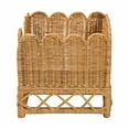 thumbnail image 3 of Natural Rattan Pet Bed with Scalloped Edge, Removable Soft Foam Cushion, Openwork Stable Base, Breathable Handwoven Raised Pet Sofa Bed for Small Dogs and Cats Indoor Use, 3 of 6