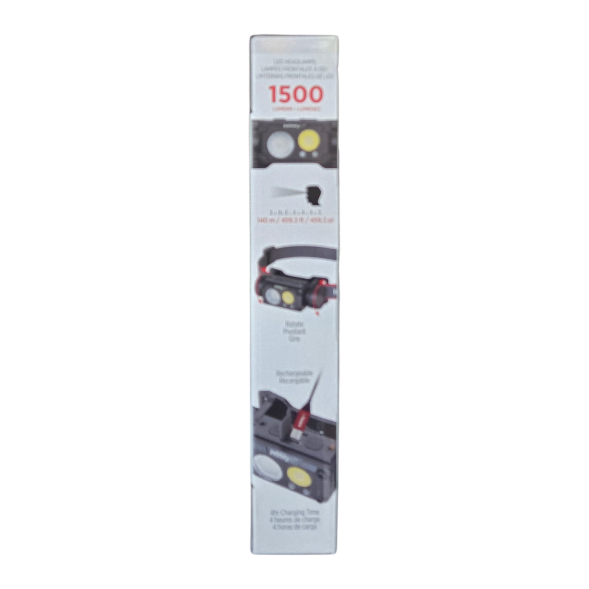 Infinity XT Rechargeable LED Headlamp, 1500 Lumens, 6 Light Modes, Water Resistant, 3-Pack