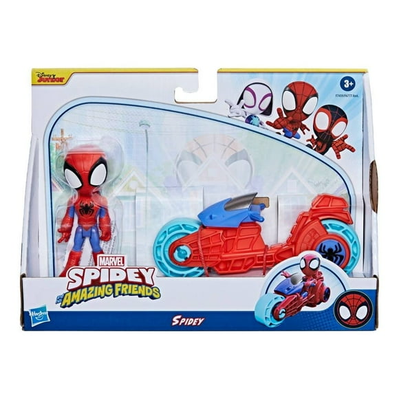 Set de Juego Hasbro Spidey and his amazing friends Spidey y Motocicleta 2 Pzas