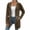 Brown, variant on Womens Mid Hooded Jackets Elastic Drawstring Waist Full Zip with Pockets Casual Outdoor Long Sleeve Coat