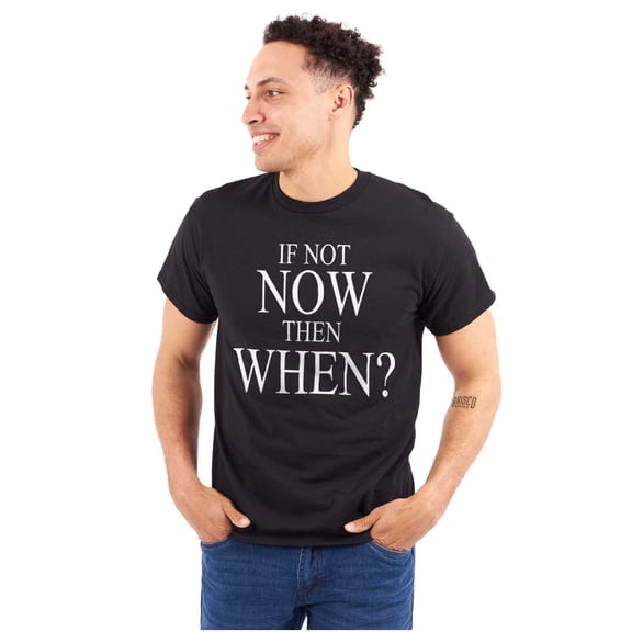 Not Now When Optimistic Workout Gym Plus Size Crewneck Graphic Tee Shirt Brisco Brands 2X