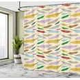 thumbnail image 4 of Ambesonne Retro Shower Curtain, Bohemian Feathers Pattern, 69"Wx84"L, Eggshell and Multicolor, 4 of 4