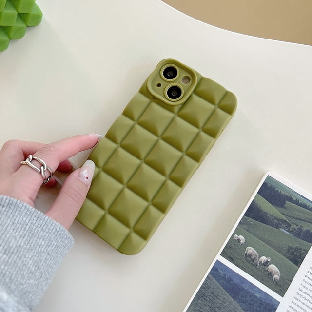 Fashion 3D Grid Matte Phone Case For iPhone 14 13 12 11 Pro Max X XR XS Max 7 8 Plus Shockproof Silicone Soft TPU Cases Cover xuanjing unisex
