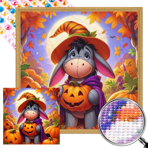 AB Parcial 5D DIY Arte Eeyore Halloween Taladro 45x45cm