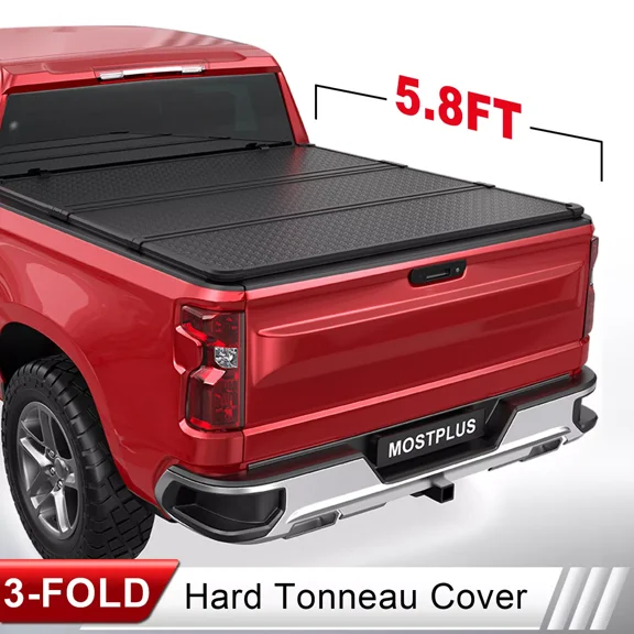 MOSTPLUS 5.8FT 3-Fold Hard Bed Tonneau Cover for 2019-2026 Silverado Sierra 1500 2500HD 3500HD