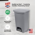 thumbnail image 6 of Glad Kitchen Trash Can | Large Plastic Waste Bin with Odor Protection of Lid | Hands Free with Step On Foot Pedal and Garbage Bag Rings, 13 Gallon, Grey, 6 of 9
