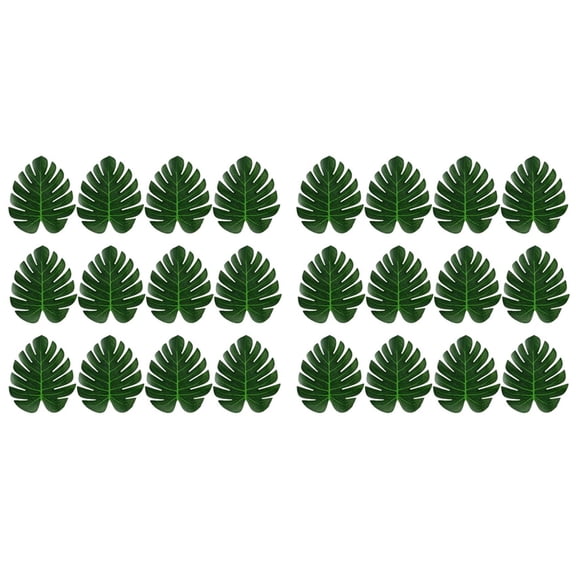 24X Artificial Tropical Palm Leaves Jungle Decoration Animal Summer Hawaiian Wedding Home Table Decor L