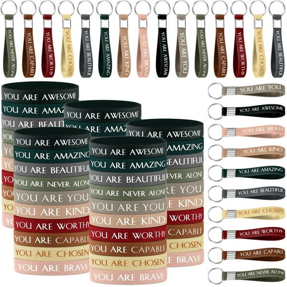 Pulseras y llaveros motivadores Sratte, 120 unidades, para Navidad
