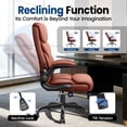 thumbnail image 5 of STACOO High Back Executive Office Chair 400lbs, Big and Tall Ergonomic Desk Chair with Lumbar Support & Flip-up Armrests, PU Leather Swivel Chair with Adjustable Height – Brown, 5 of 10