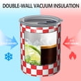thumbnail image 2 of 12oz Coffee Tumblers Red and White Checkered Pattern Stainless Steel Vacuum Insulated Travel Tumbler Coffee Cups Mug with Lid and Straw with Cleaning Brush for Cold & Hot Drinks, 2 of 5