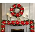 thumbnail image 6 of Spencer Fall Garland Poinsettia Christmas Flowers Decorations Garland LED String Lights Xmas Tree Ornaments for Home Wedding Christmas Decor, 6.6 feet, 6 of 11