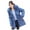Blue, variant on Homenesgenics Rain Jacket Womens Winter Jacket Warm Overcoat Slim Fur-Collar Zipper Thicker Coat Outerwear