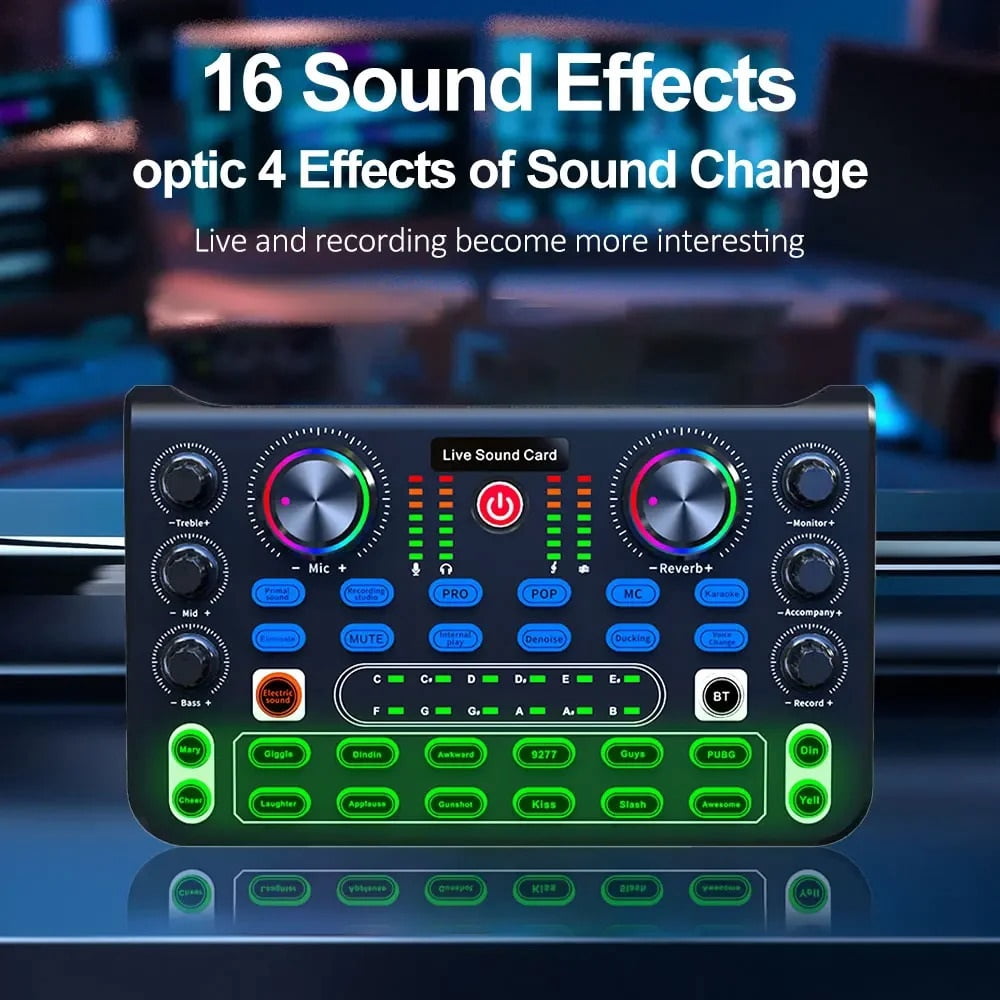 Sound Board DJ Devices Controller Professional Sound Card Mixer Console for Live Stage