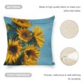 thumbnail image 3 of Sunflower blue background Linen toss pillowcase Decoration pillowcase Gift preferred 24x24" Cushion cover 4 set Sofa pillowcase Sofa bedroom living room car, 3 of 6