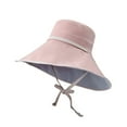 thumbnail image 5 of MESSUEN Sun Visor Hat Beach Hats for Women Wide Brim Hats for Women Outdoor Sun Hat All Tethered Double Sided Large Brimmed Sun Hat Bucket Hats for Woman Floppy Sun Hats for Women Pink One Size, 5 of 6