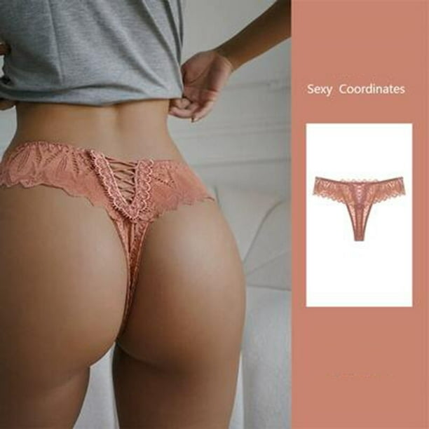 TrowBridge bragas de encaje para mujer ropa interior exotica femenina tangas huecas y acogedoras lenceria Sexy tentacion transparente Tanga con parte trasera en T Bodega Aurrera en linea