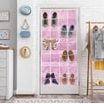 thumbnail image 2 of Organizador de zapatos sencillo para colocar sobre la puerta, 24 bolsillos, color rosa, 2 of 9