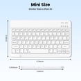 thumbnail image 4 of Cimetech Bluetooth Keyboard, Ultra-Slim Wireless Keyboard Quiet Portable Design with Built-in Rechargeable Battery, Fast Charging for iPad, iPhone, MacBook, Tablet,IOS, Android 3.0 and Above OS White, 4 of 7