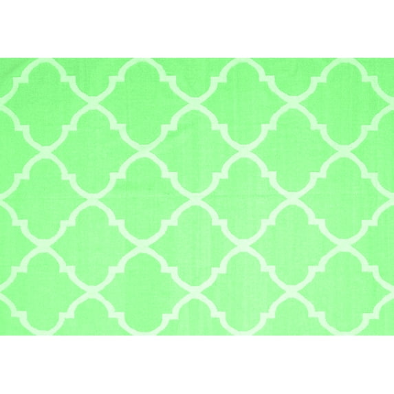 Ahgly Company Indoor Rectangle Trellis Emerald Green Modern Area Rugs, 7' x 9'