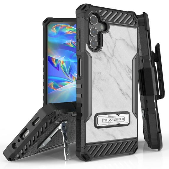 Tri Shield Rugged Cover + Hoslter Designed For Samsung Galaxy A13 5G Case Black/Black