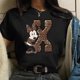 thumbnail image 1 of Camiseta con estampado de combinación de letras y nombre personalizado para mujer, camiseta de manga corta ABCDEFG con letra de Minnie Mouse Tan Jianjun  unisex, 1 of 2