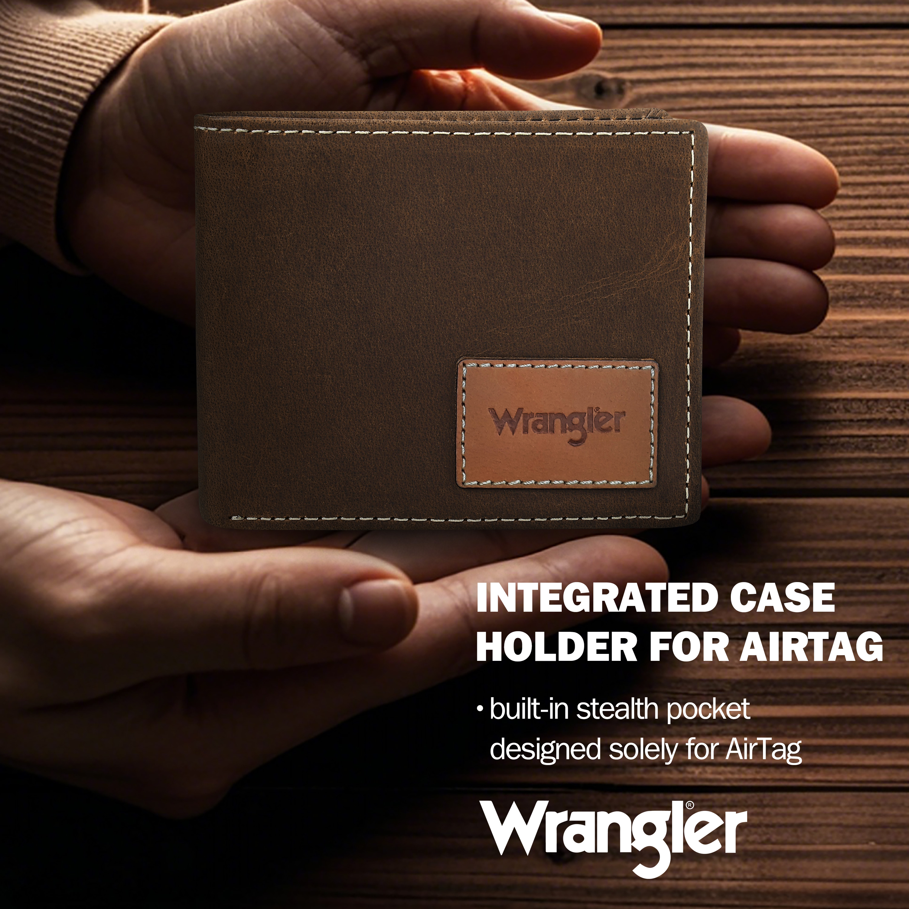 Wrangler Men's Bifold Wallet, Genuine Leather RFID photo 3