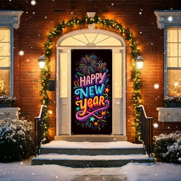 WUHUAKES Happy Newyear Door Cover Decoration Door Cover Door Hanging Party Decoration Door Cover Tapestry