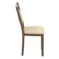 thumbnail image 3 of Inspire Modern Solid Wood & Fabric Dining Chair in Walnut & Beige (Set of 2), 3 of 6