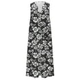 thumbnail image 5 of ibuvkizy Summer Dresses for Women Plus Size Summer Dresses,New Women's V-neck Button Button Sleeveless Printed Long Dress,Holiday Party Beach Dress,Gifts for Women, 5 of 5