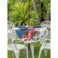 thumbnail image 2 of Outdoor Tablecloth with Umbrella Hole and Zipper, Merry Christmas Round Table Cloth 54 Inch Waterproof Tablecloth, Winter Red Boots Stars Berry Leaves Picnic Table Cover for Patio Camping, 2 of 7