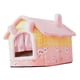 thumbnail image 1 of Casa portátil para gatos, cama antideslizante lavable, perrera, nido cálido, cojín, para suelo de perro, cachorro, de invierno L Sunnimix Casa de la cama del gato, 1 of 8