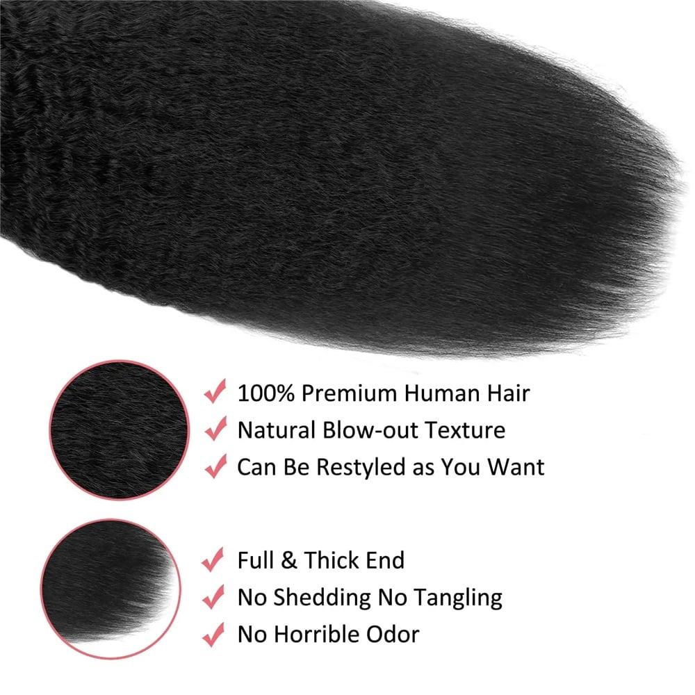 Kinky Straight Clip in Hair Extensions Seamless Clip ins Hair Extensions Real Human Hair